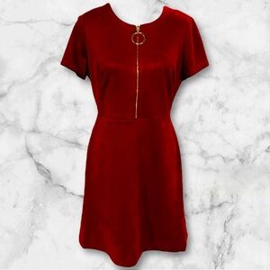 Calvin Klein Red Dress with Gold Accent
